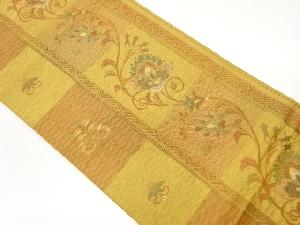 変わり市松に花唐草模様織出し名古屋帯